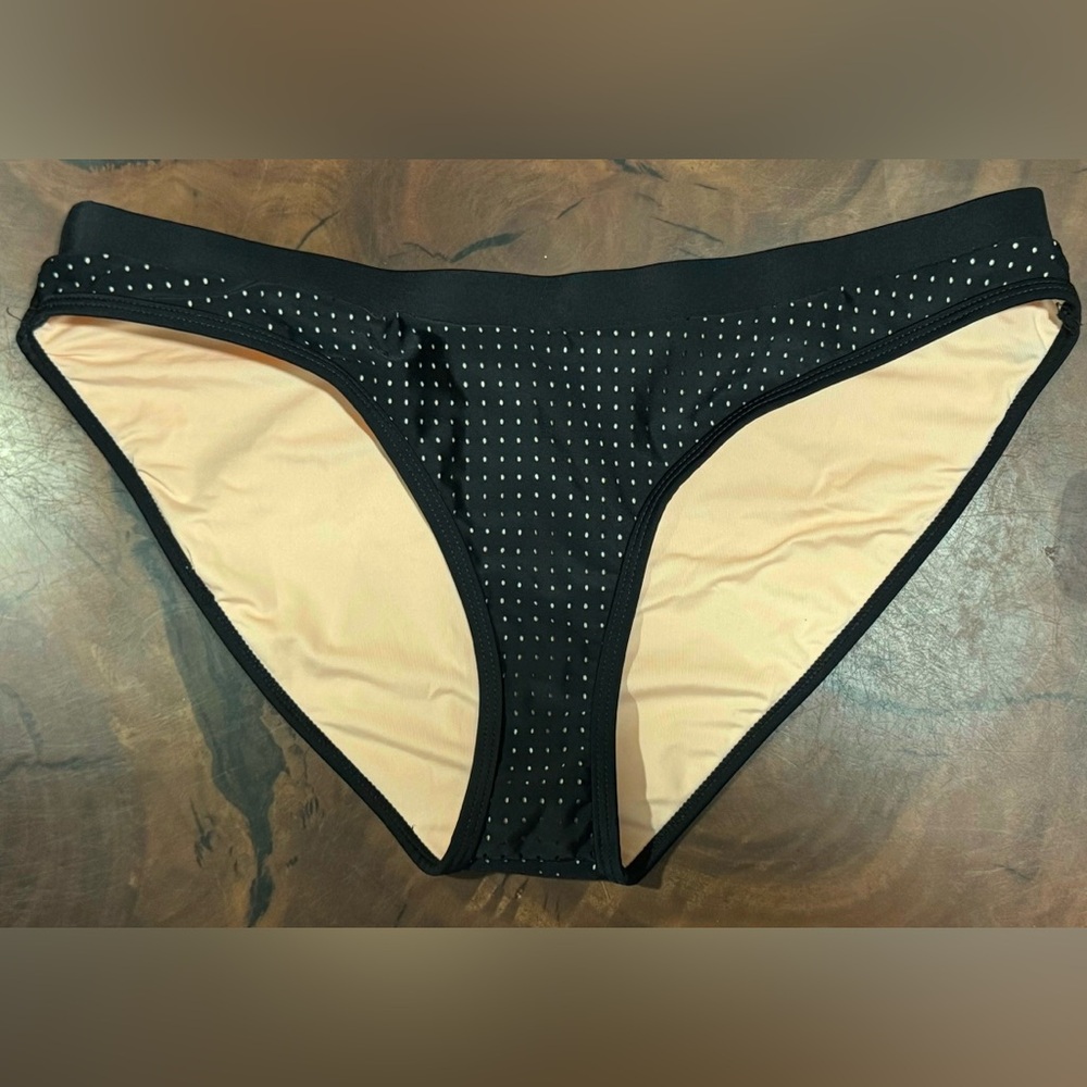 Fabletics Black and Cream Bikini Bottom